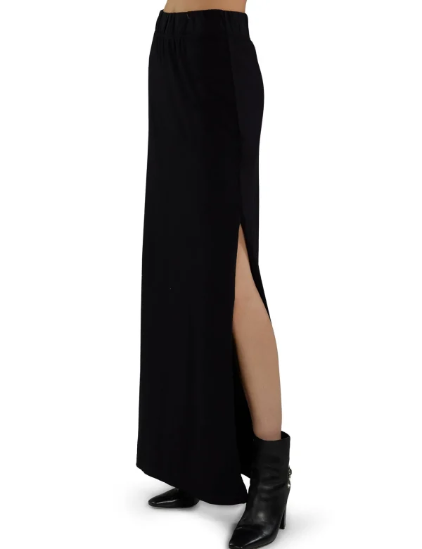 Clearance LES TIEN Anna Full Length Skirt Jet Black