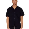 Clearance LES TIEN Baby Corduroy Cuban Shirt Navy