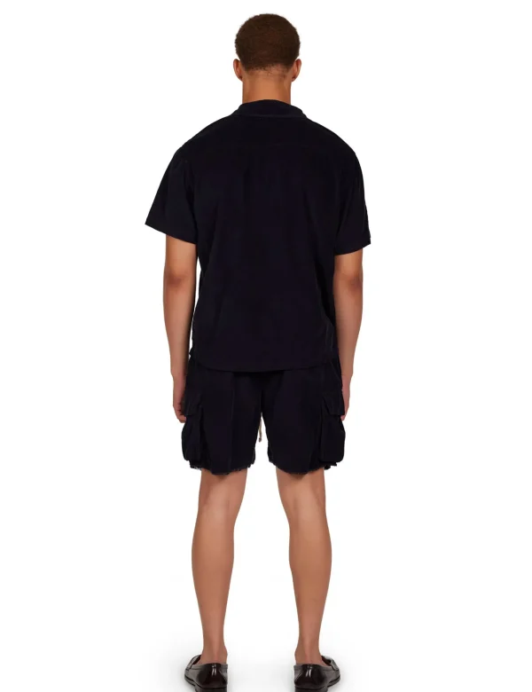 Clearance LES TIEN Baby Corduroy Cuban Shirt Navy