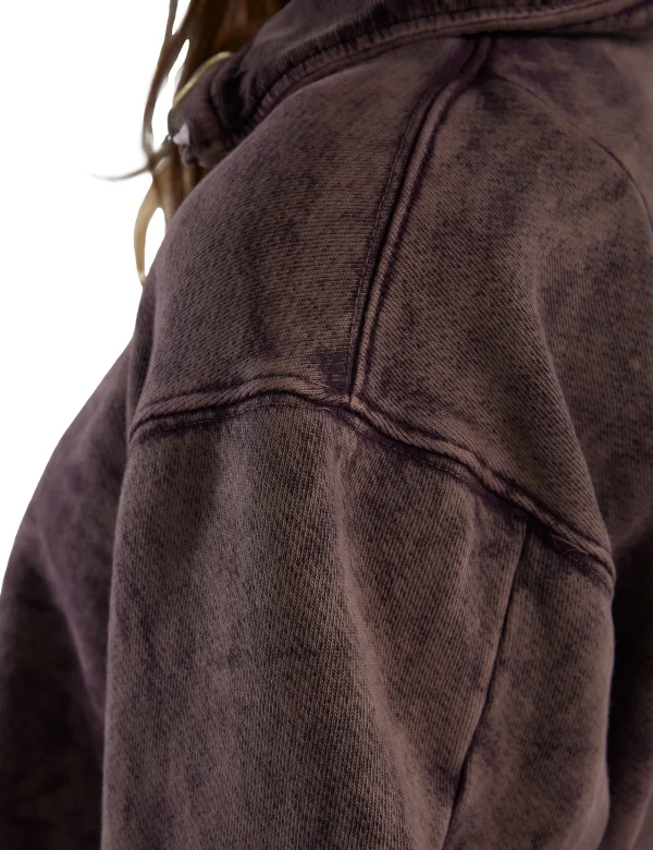 Best LES TIEN Bailey Banded Half Zip Pullover Fig Mineral