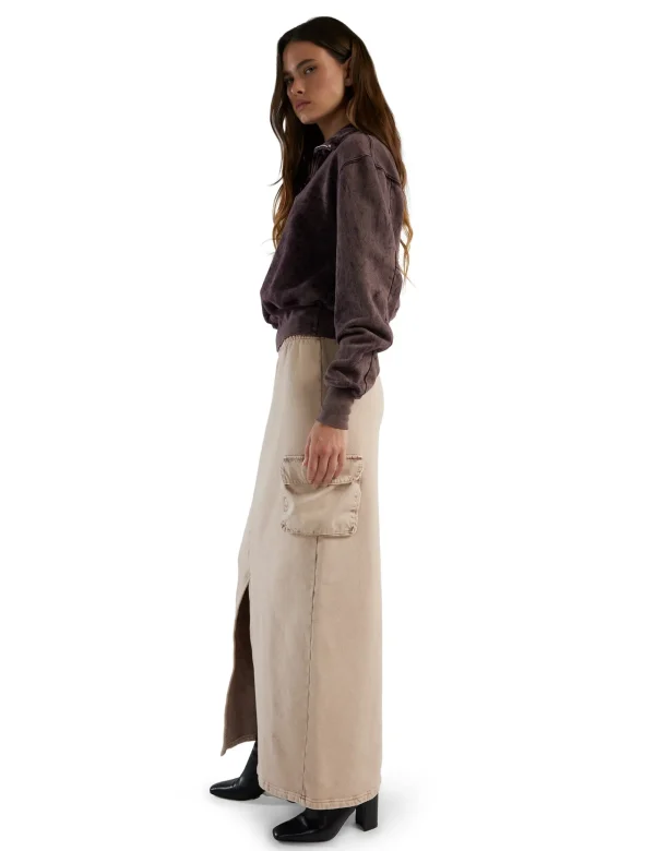 Best LES TIEN Bailey Banded Half Zip Pullover Fig Mineral
