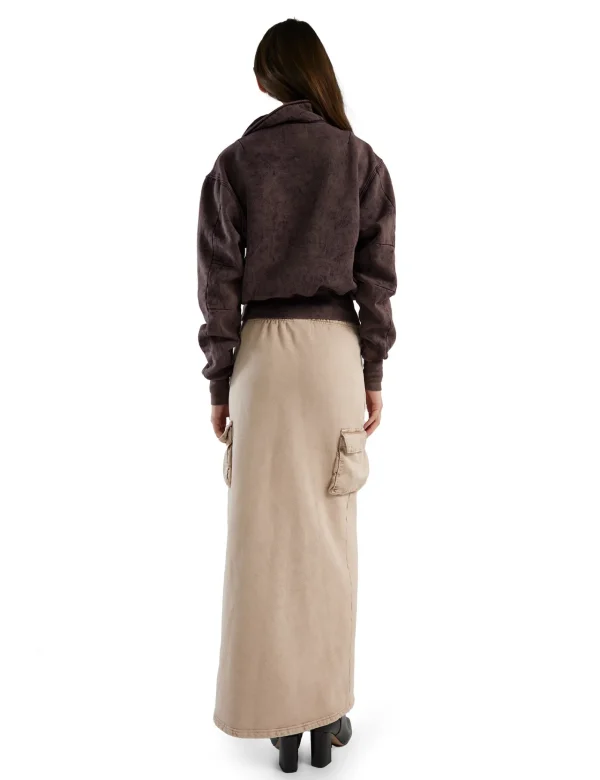 Best LES TIEN Bailey Banded Half Zip Pullover Fig Mineral