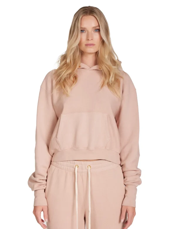 Online LES TIEN Cara Crop Hoodie Mauve
