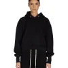 Online LES TIEN Cara Crop Hoodie Jet Black