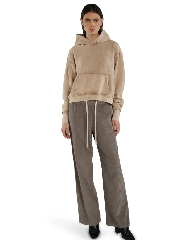Sale LES TIEN Cara Crop Hoodie Mauve Mineral