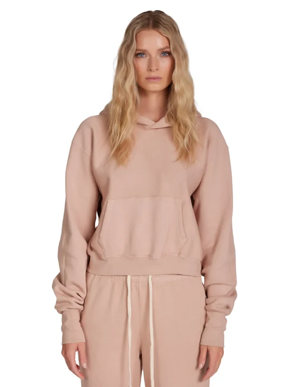 Online LES TIEN Cara Crop Hoodie Mauve