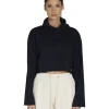 Outlet LES TIEN Coreena Crop Cowl Neck Navy