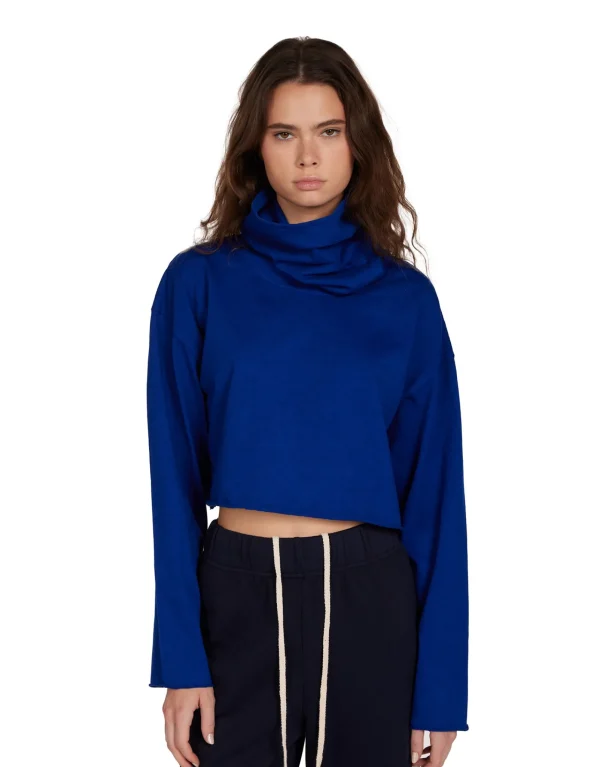 Clearance LES TIEN Coreena Crop Cowl Neck Electrico