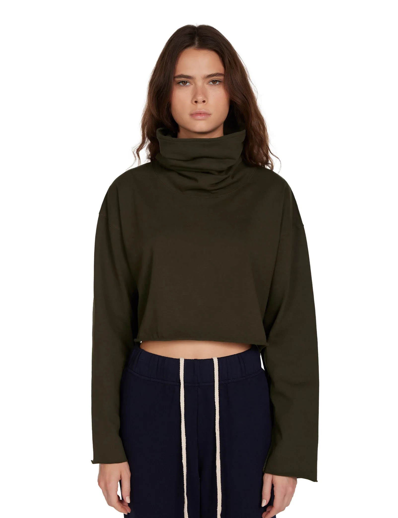 coreena_crop_cowl_neck_0-4.webp Sale LES TIEN Coreena Crop Cowl Neck Forest