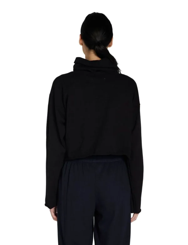 Sale LES TIEN Coreena Crop Cowl Neck Jet Black