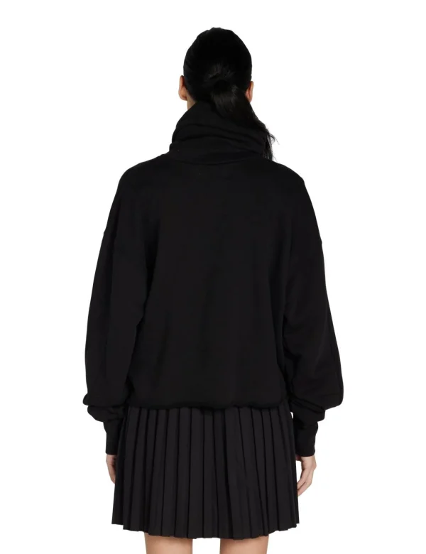 Fashion LES TIEN Corey Crop Cowl Neck Jet Black