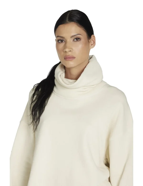 Sale LES TIEN Corey Crop Cowl Neck Ivory