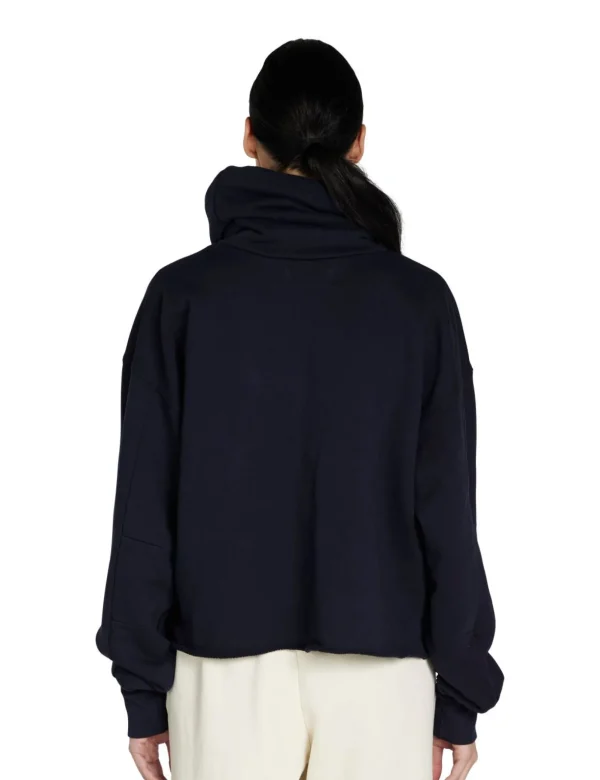 Outlet LES TIEN Corey Crop Cowl Neck Navy