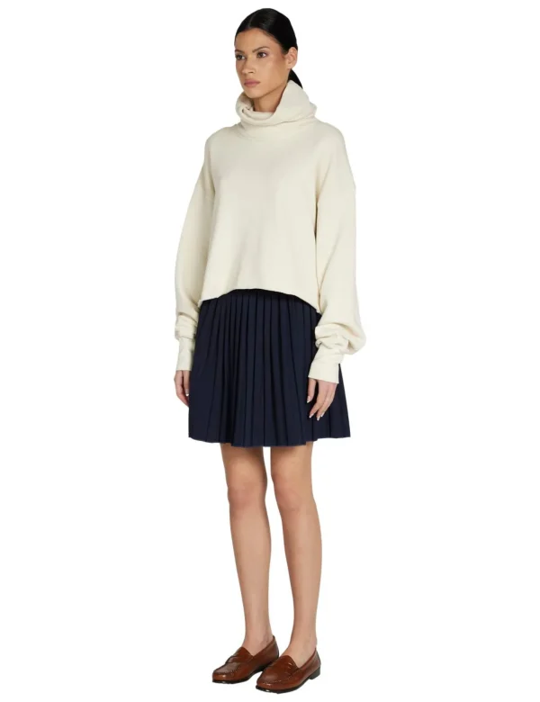 Sale LES TIEN Corey Crop Cowl Neck Ivory