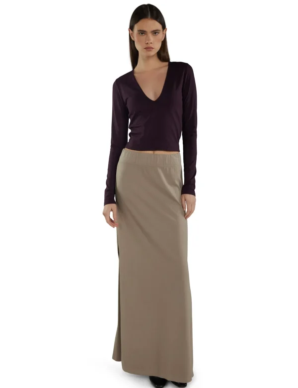 Fashion LES TIEN Dan Deep Long Sleeve Fig