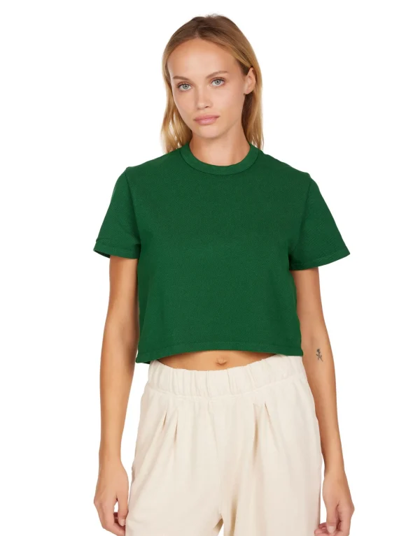 Hot LES TIEN Daria Crop Tee Verde