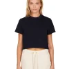 Best LES TIEN Daria Crop Tee Navy