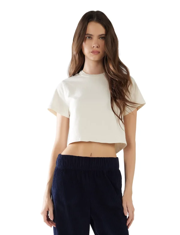 Online LES TIEN Daria Crop Tee Ivory
