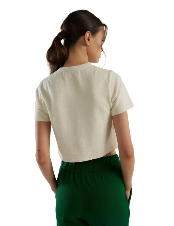 Sale LES TIEN Daria Crop Tee Ivory