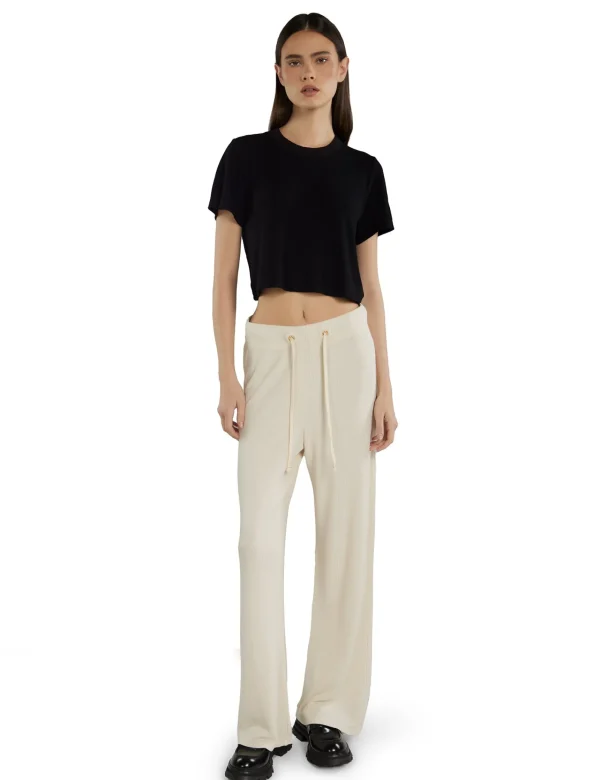 Hot LES TIEN Daria Crop Tee Jet Black
