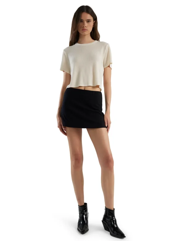 Discount LES TIEN Daria Crop Tee Ivory