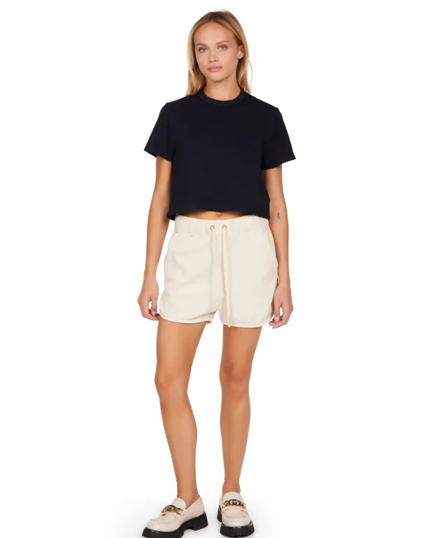 Best LES TIEN Daria Crop Tee Navy