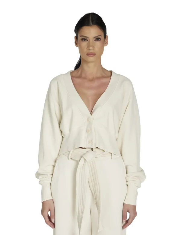 Outlet LES TIEN Diana Crop Cardigan Ivory