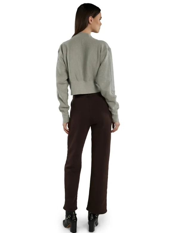 Discount LES TIEN Diana Crop Cardigan Heather Grey