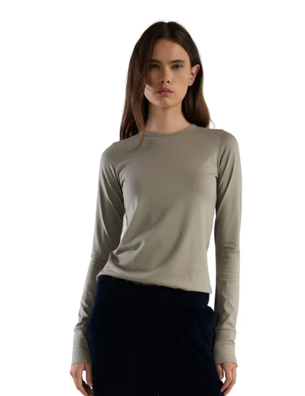 Fashion LES TIEN Fiona Fitted Long Sleeve Dove