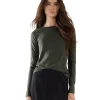 Fashion LES TIEN Fiona Fitted Long Sleeve Forest