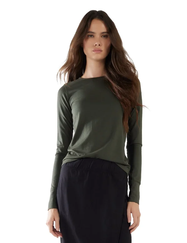 Fashion LES TIEN Fiona Fitted Long Sleeve Forest