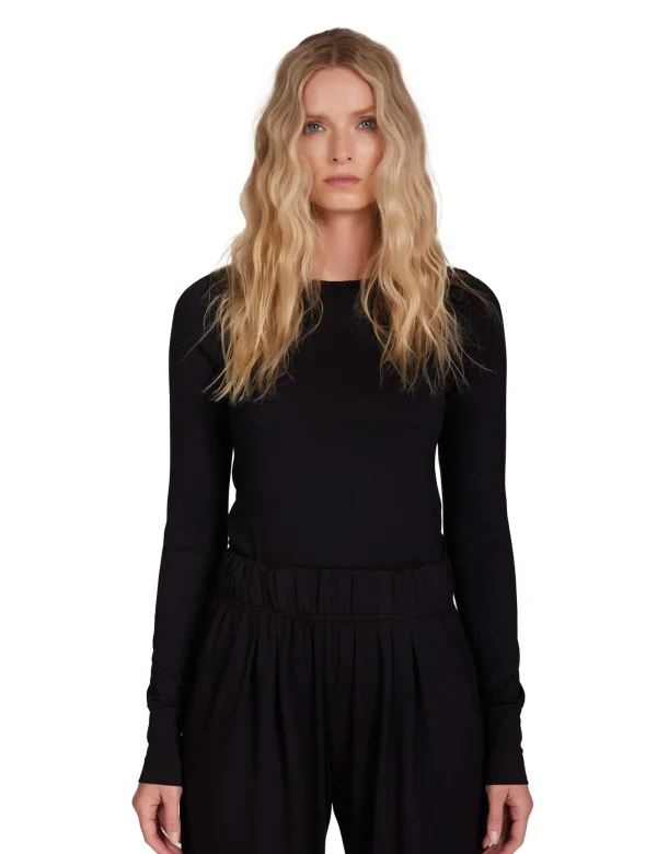 Online LES TIEN Fiona Fitted Long Sleeve Jet Black