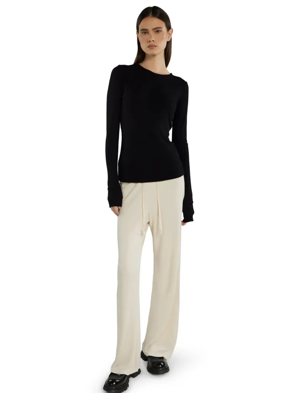 New LES TIEN Fiona Fitted Long Sleeve Jet Black