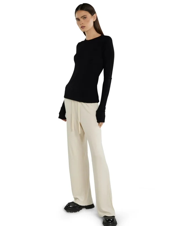 New LES TIEN Fiona Fitted Long Sleeve Jet Black