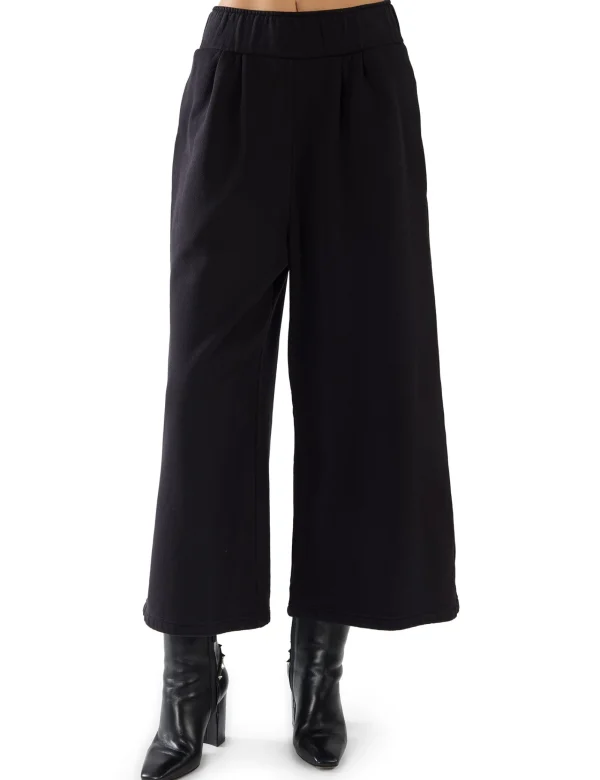 Clearance LES TIEN Ginny Gaucho Crop Pant Jet Black
