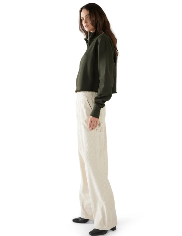 Hot LES TIEN Haley Crop Half Zip Pullover Forest