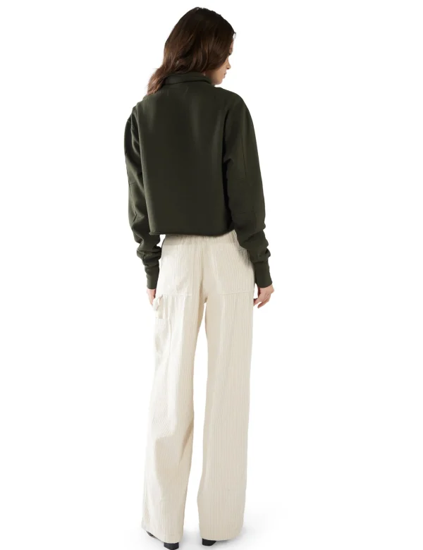 Hot LES TIEN Haley Crop Half Zip Pullover Forest