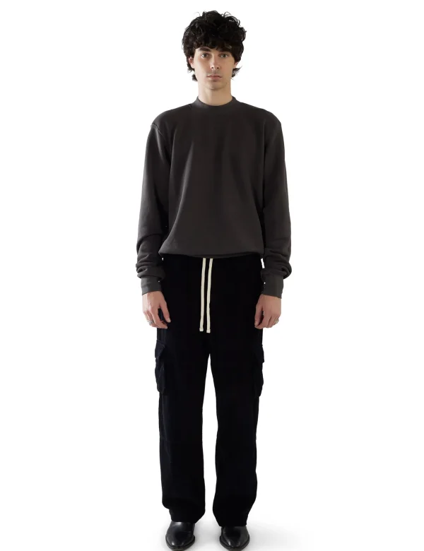 Outlet LES TIEN Heavyweight Banded Polo Mock Neck Vintage Black