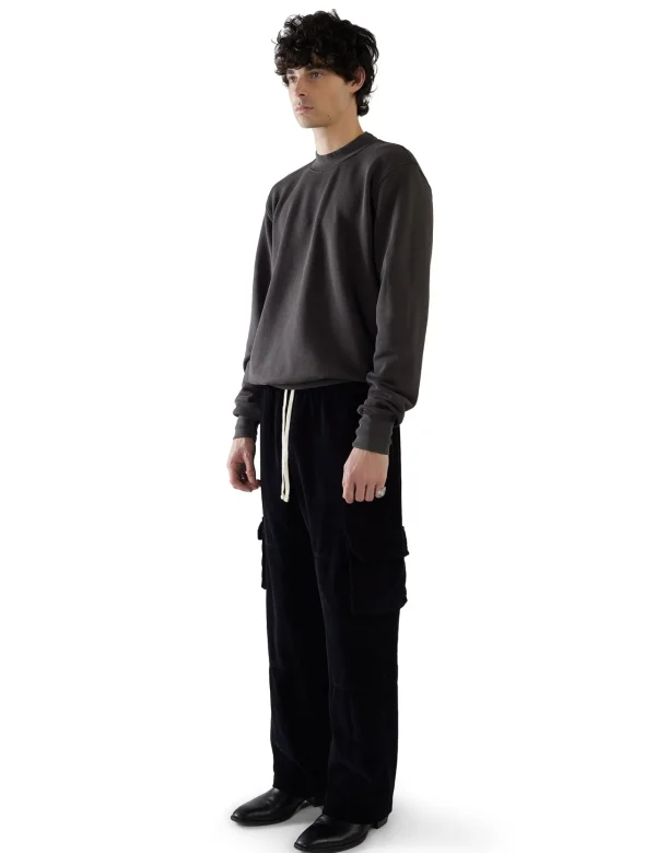 Outlet LES TIEN Heavyweight Banded Polo Mock Neck Vintage Black
