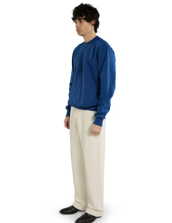 Online LES TIEN Heavyweight Banded Polo Mock Neck Washed Blue 42