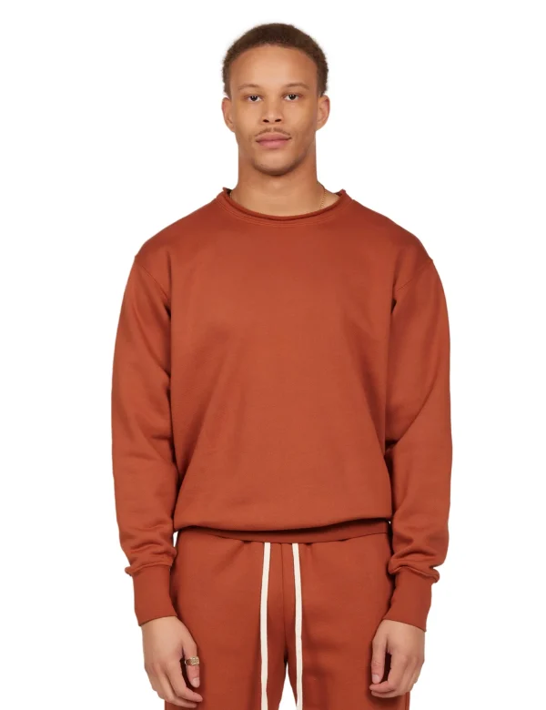 Discount LES TIEN Heavyweight Banded Roll Neck Cedar