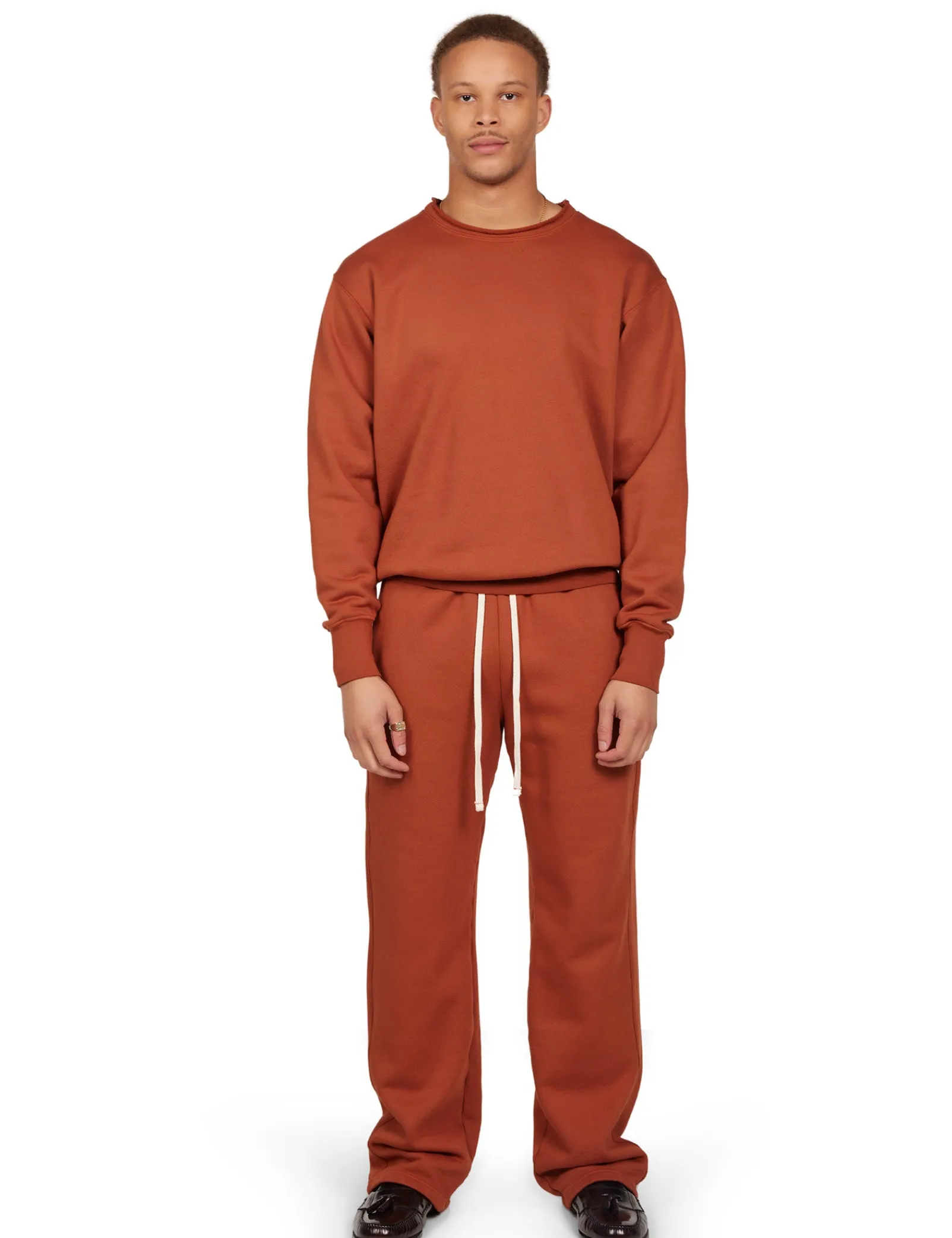 heavyweight_banded_roll_n_2.webp Discount LES TIEN Heavyweight Banded Roll Neck Cedar