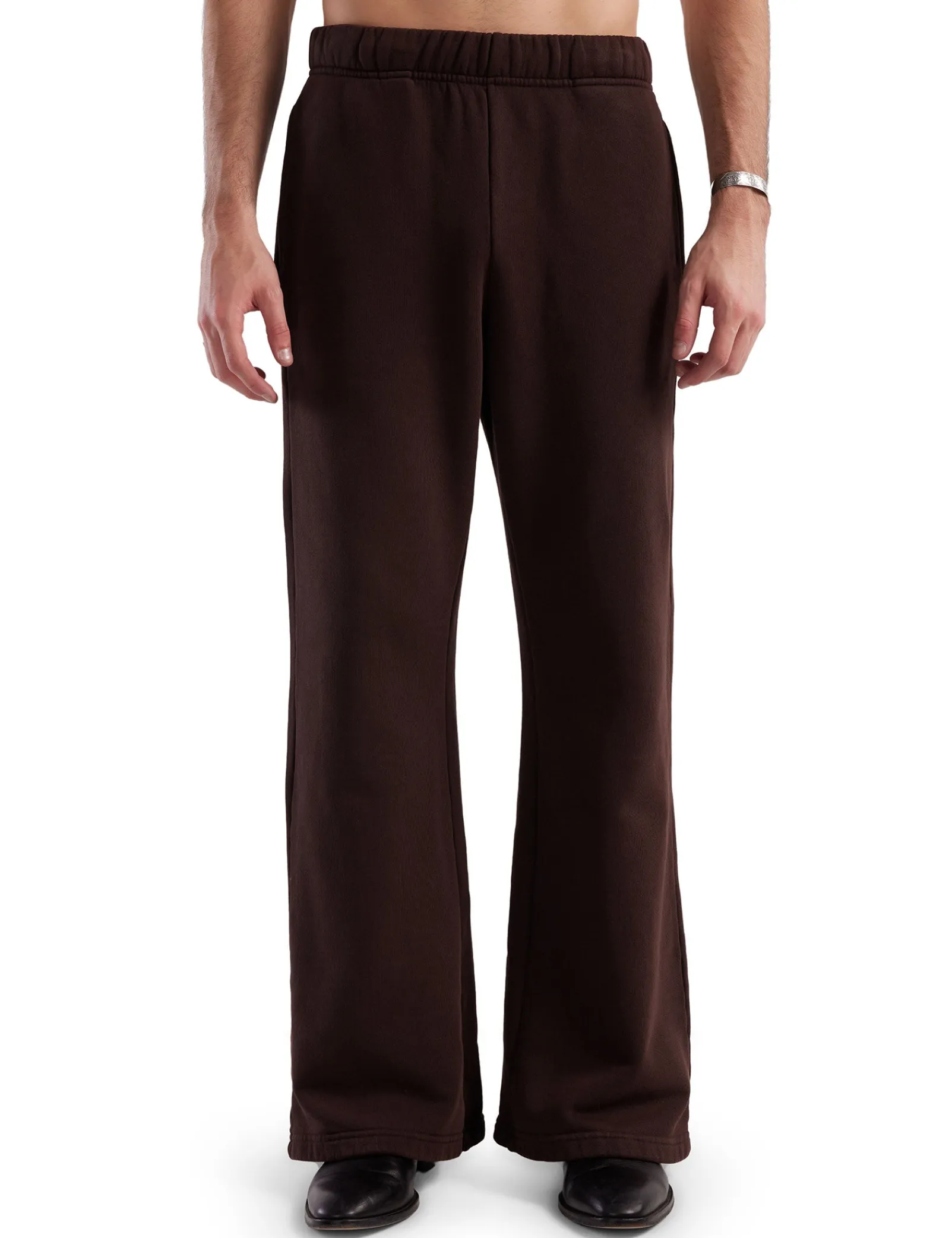 heavyweight_bell_bottom_0.webp Sale LES TIEN Heavyweight Bell Bottom Washed Brown Fig