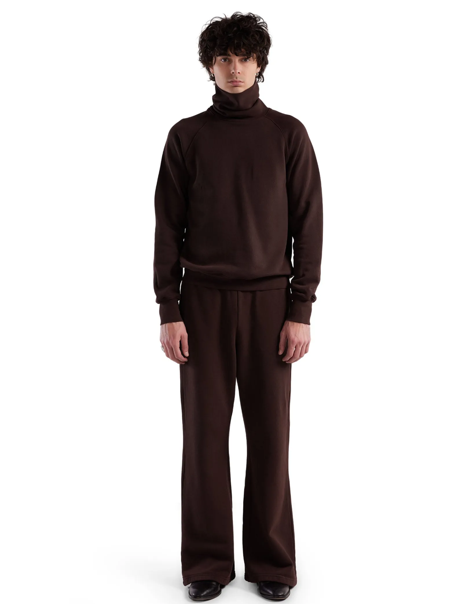 heavyweight_bell_bottom_1.webp Sale LES TIEN Heavyweight Bell Bottom Washed Brown Fig