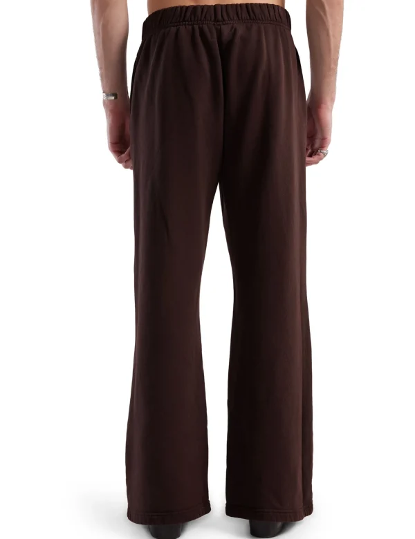 Sale LES TIEN Heavyweight Bell Bottom Washed Brown Fig