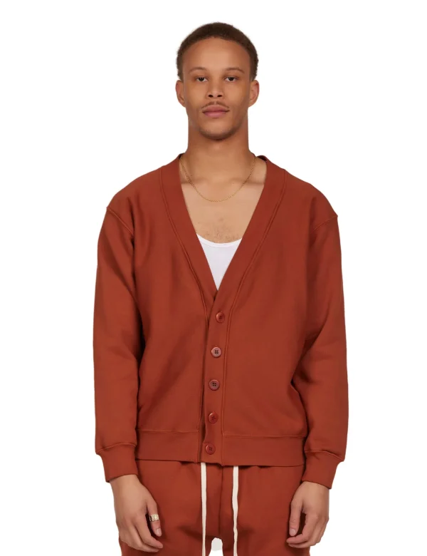 Online LES TIEN Heavyweight Cardigan Cedar