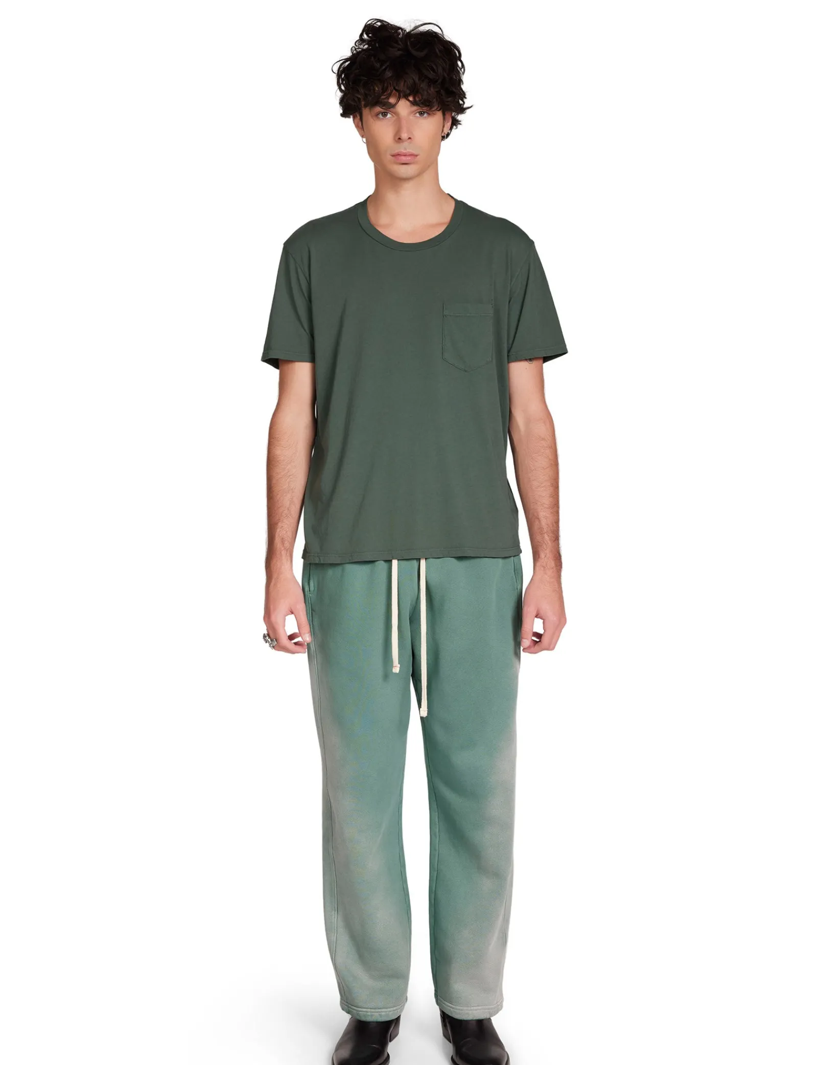 heavyweight_classic_pant_3-3.webp Sale LES TIEN Heavyweight Classic Pant Sunfaded Dark Moss