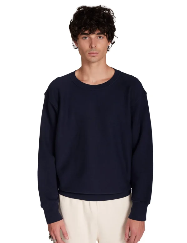 Sale LES TIEN Heavyweight Crew Navy