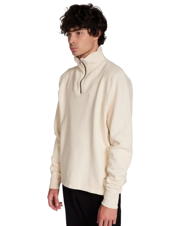 Clearance LES TIEN Heavyweight Half Zip Yacht Pullover Ivory