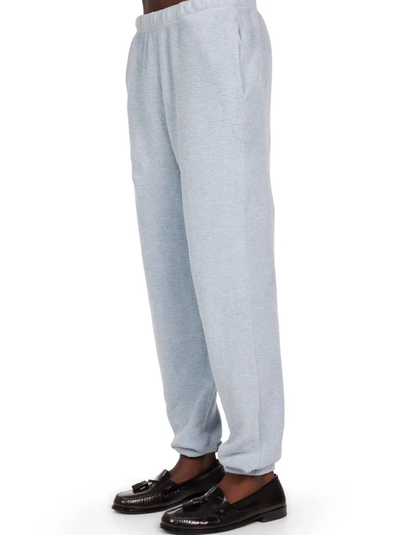 New LES TIEN Heavyweight Inside Out Classic Sweatpant Washed Dusty Blue